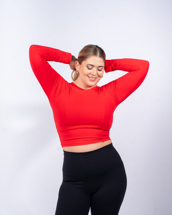 Remera deportiva Crop ECO - rojo - SIN STOCK