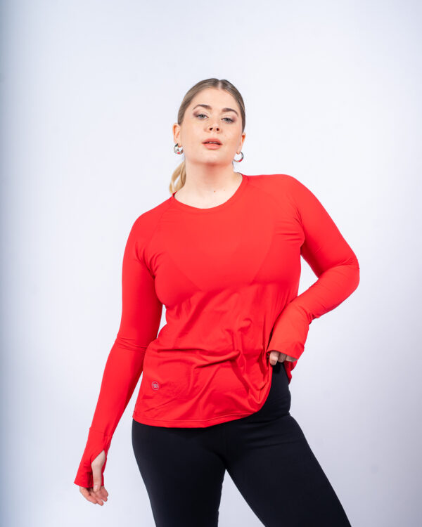 Remera deportiva ECO con dedal - rojo