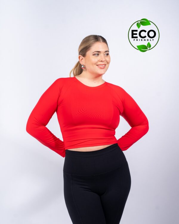 Remera deportiva Crop ECO - rojo - SIN STOCK