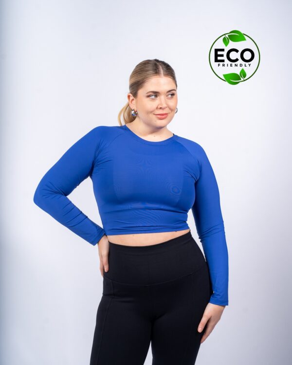 Remera deportiva Crop ECO - azul