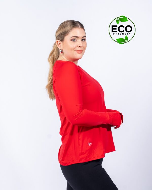 Remera deportiva ECO con dedal - rojo