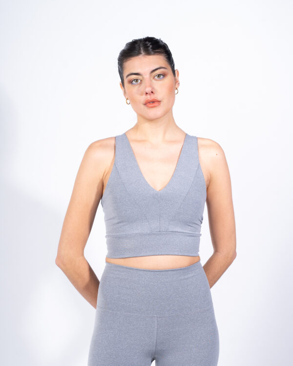 Crop Top Soft Premium - Gris melange