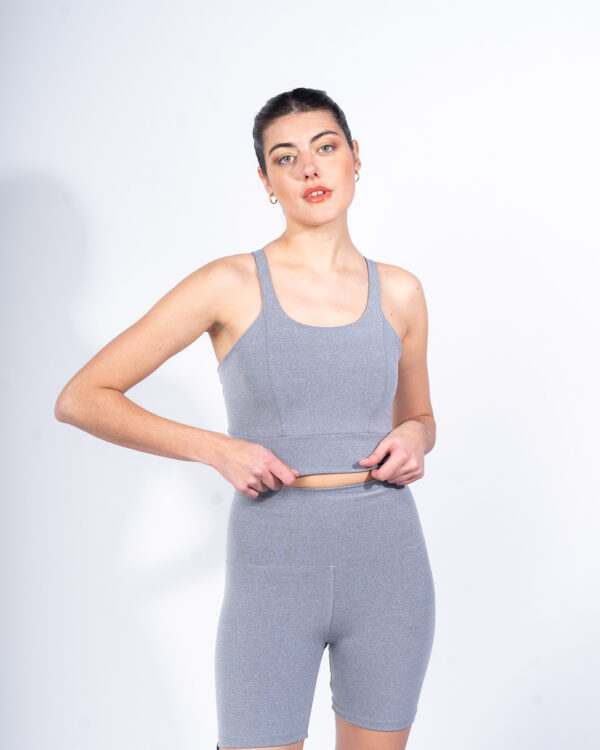 Crop Top Soft Premium - Gris melange