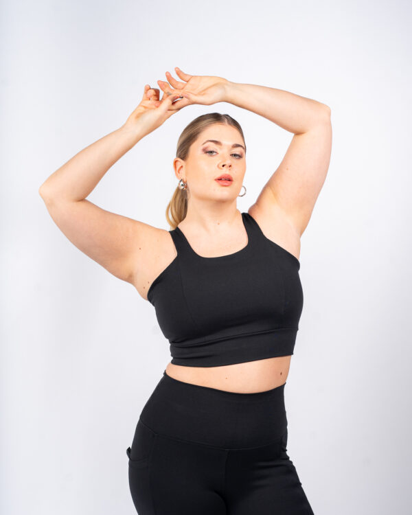 Crop Top Gemma de Alto impacto - negro