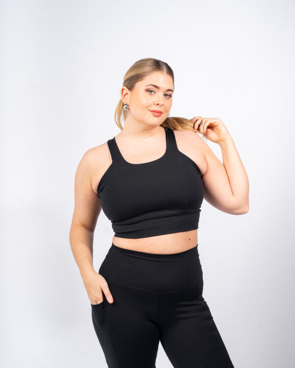 Crop Top Gemma de Alto impacto - negro