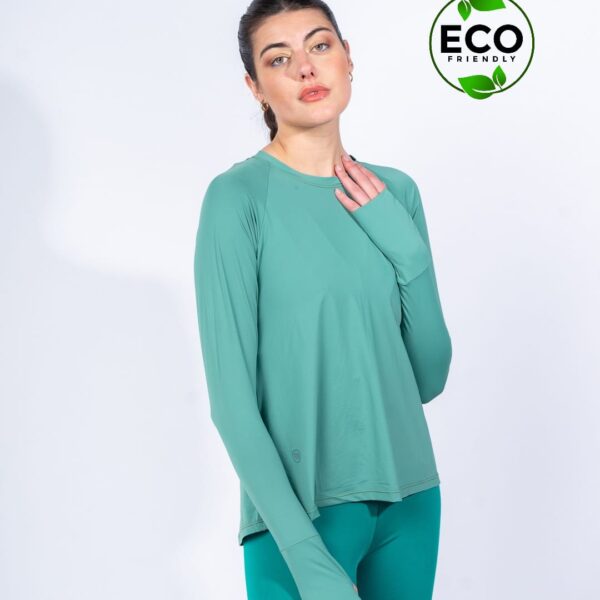 Remera deportiva ECO con dedal - Jade