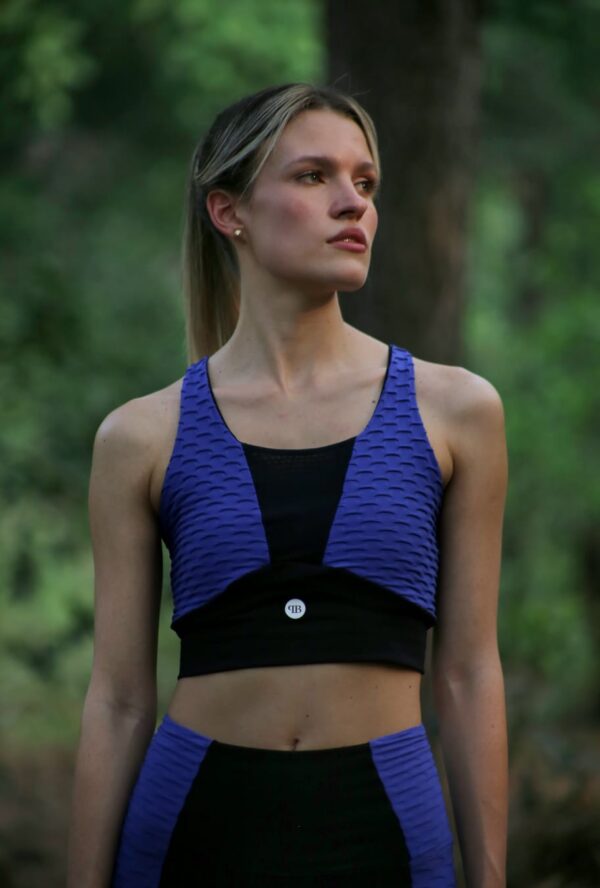 Crop Top Fine de Alto impacto - Azul